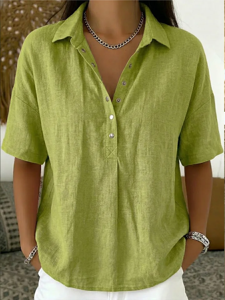 Freja Bluse med Knapdetalje
