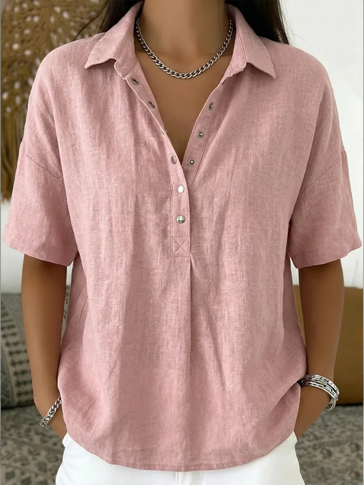 Freja Bluse med Knapdetalje