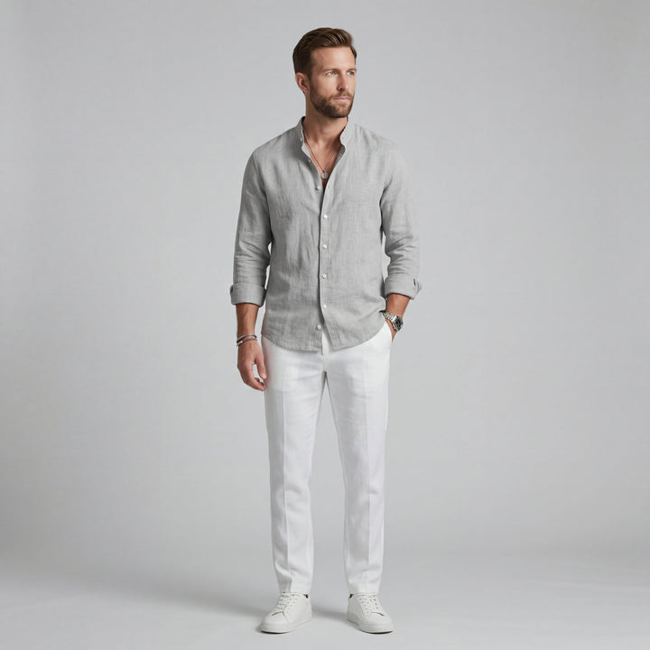 August Elegant og let hørskjorte